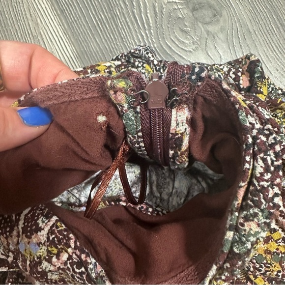 Free People Snake Print Mini Skirt Ruched Waist Size 8 - Picture 4 of 7